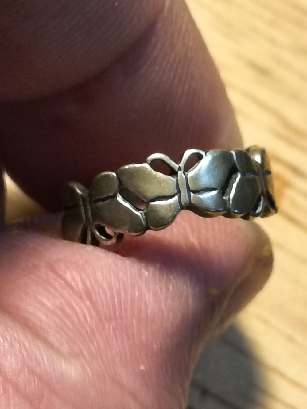 Vintage Sterling Silver Butterfly Toe Ring Size 4 Adjustable Signed By Designer